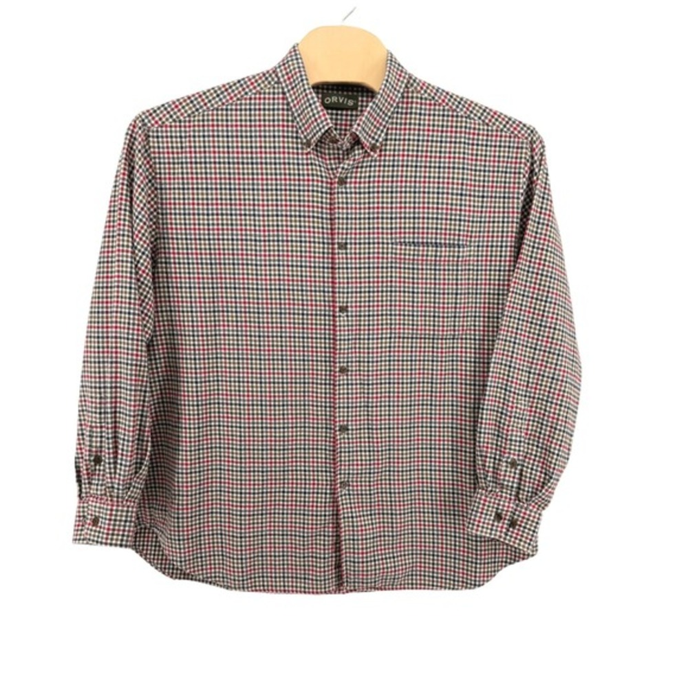 Orvis Luxury Flannel Mens XXL Pre-Owned Shirt Multi Tattersall Check Button Down